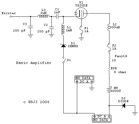 arc path circuit in typical amplifier